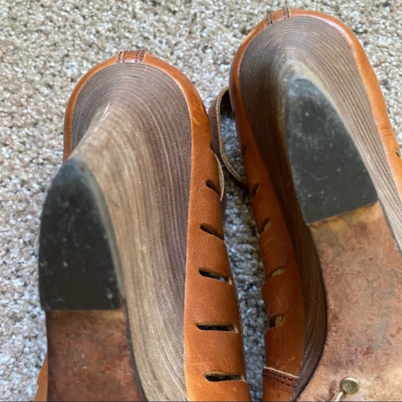 Frye Gwen Ankle Strap Brown Leather Sandals sz 9 - Picture 11 of 16